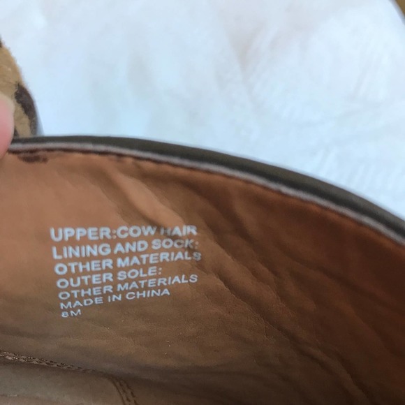 Hive & Honey Leopard Print Cow Hair Leather Wedge Heel Ankle Bootie w/ Zip 8 - Picture 6 of 10